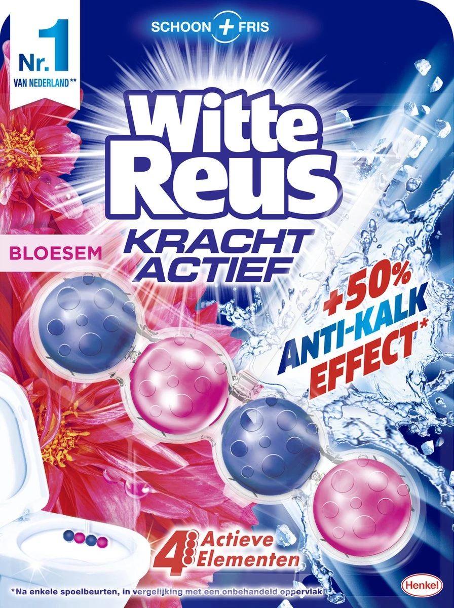 Witte Reus Kracht Actief Toiletblok - Bloesem - WC Blokjes Voordeelverpakking - 10 Stuks 2 Witte Reus Kracht Actief Toiletblok - Bloesem - WC Blokjes Voordeelverpakking - 10 Stuks - Afbeelding 2