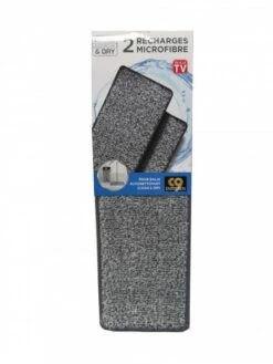 Clean And Dry Microvezel Pad Dweildoek Voor De Aqua Laser Easy Flat Mop - Set Van 2 Stuks - Superabsorberend - Machinewasbaar - 32.5 Cm X 10 Cm