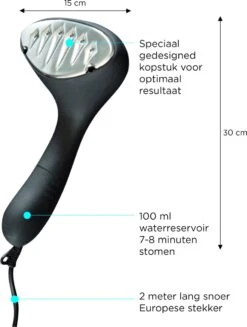 STEAMR - Krachtige Luxe Kledingstomer - Handstomer - Zwart -Huishoudelijke Benodigdheden 906x1200 3