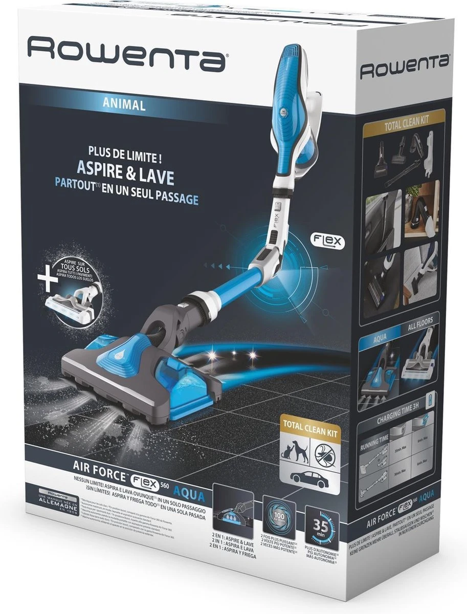 Rowenta Air Force Flex 560 Flex Aqua Rh9490 - Steelstofzuiger - Met Dweilfunctie 17 Rowenta Air Force Flex 560 Flex Aqua Rh9490 - Steelstofzuiger - Met Dweilfunctie - Afbeelding 17