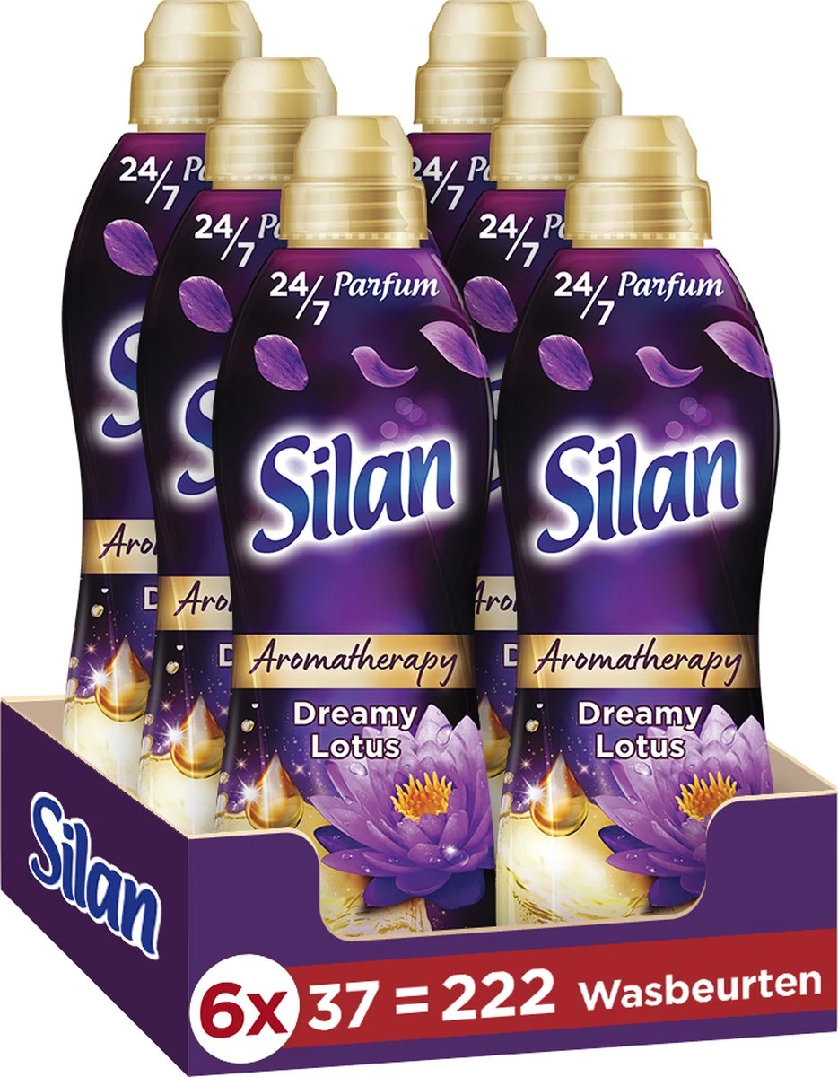 Silan Aroma Therapy Dreamy Lotus Wasverzachter - 6 X 37 Wasbeurten - Voordeelverpakking 1 Silan Aroma Therapy Dreamy Lotus Wasverzachter - 6 X 37 Wasbeurten - Voordeelverpakking