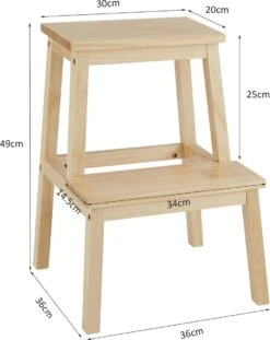 Houten Opstapje - Krukje Met 2 Niveaus - Bruin -Huishoudelijke Benodigdheden 952x1200 2