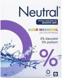 Neutral 0% Kleur Parfumvrij Waspoeder - 18 Wasbeurten - 1,188 Kg - Wasmiddel -Huishoudelijke Benodigdheden 952x1200
