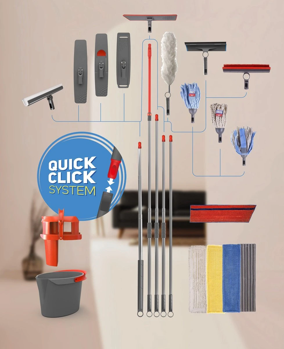 Nordic Stream Vloerwisser - Microvezel Dweil Met Steel - Quick Click Systeem - Douche - Badkamer - 46cm Wisbreedte 11 Nordic Stream Vloerwisser - Microvezel Dweil Met Steel - Quick Click Systeem - Douche - Badkamer - 46cm Wisbreedte - Afbeelding 11